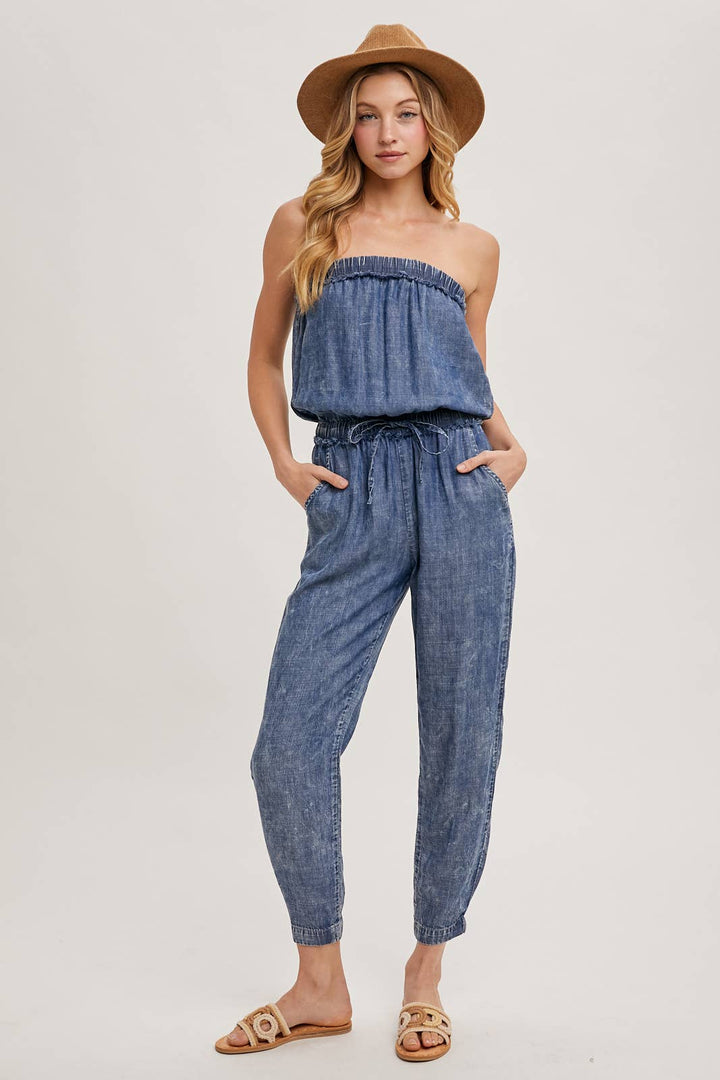 Bluivy | Acid Wash Tube Jumpsuit