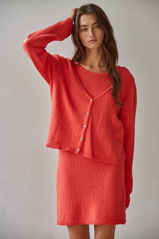 By Together | Knit Sweater Cotton Round Neck Sleeveless Mini