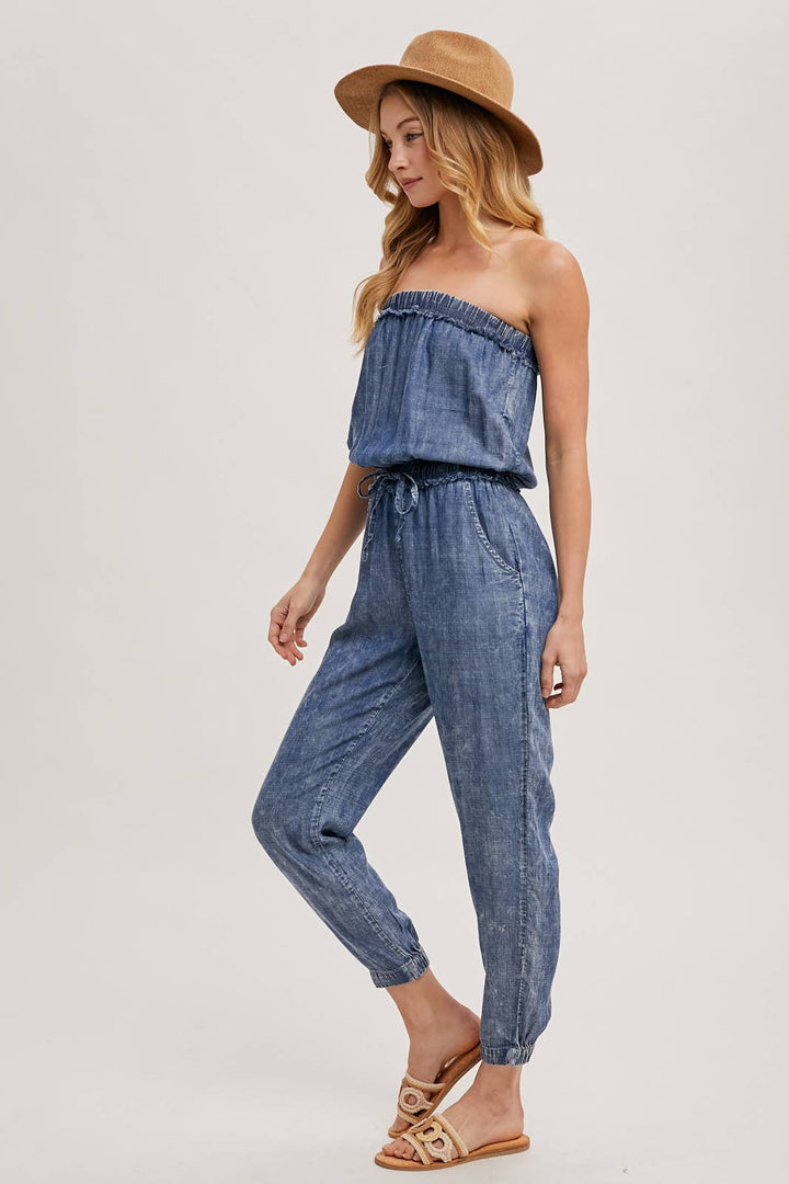 Bluivy | Acid Wash Tube Jumpsuit