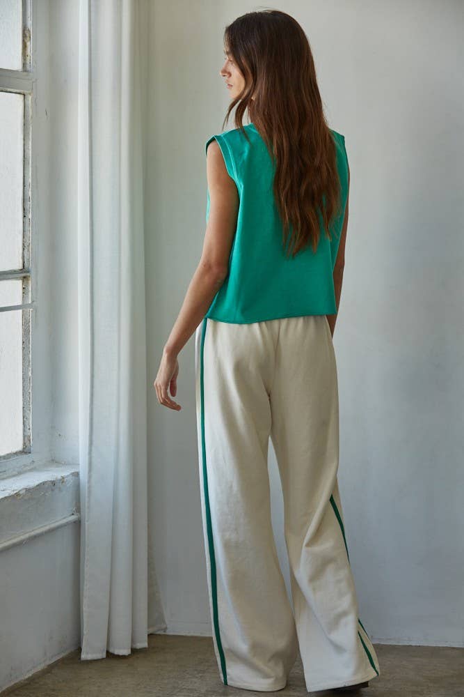 By Together | Knit Cotton Pigment Dye Round Neck Tank Top