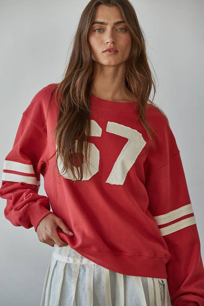 By Together | Knit Cotton French Terry Crew Neck Pullover