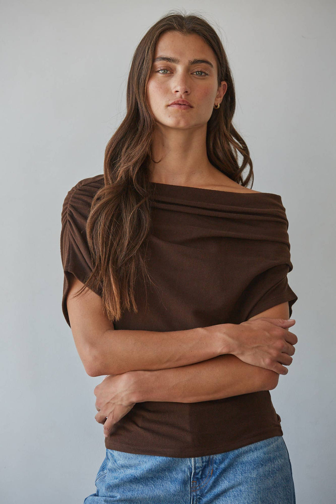By Together | Solid Off Shoulder Drape Top
