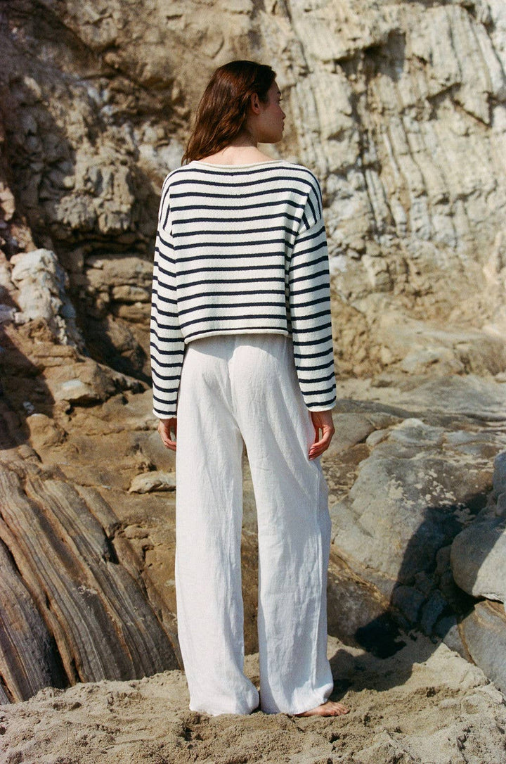 By Together | Knit Cotton Sweater Striped Long Sleeve Top