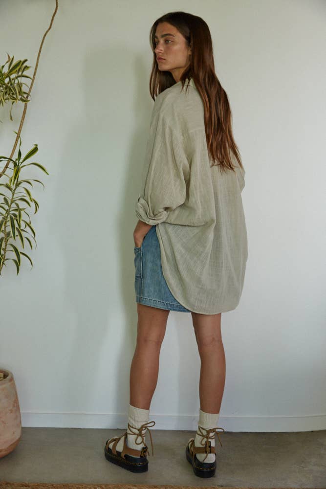 By Together | Woven 100% Cotton Button-down Shirt
