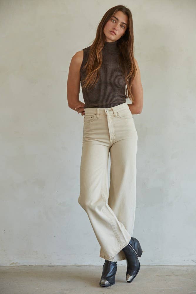 By Together | Knit Turtleneck Sleeveless Pullover Top